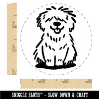 Shaggy Dog Sheepdog Sketch Fluffy Hairy Pet Rubber Stamp for Stamping Crafting