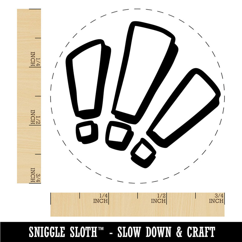 Shocked Surprised Startled Triple Exclamation Marks Rubber Stamp for Stamping