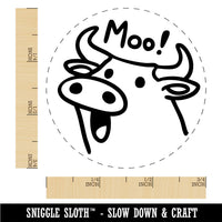 Silly Cartoon Cow Moo Rubber Stamp for Stamping Crafting Planners