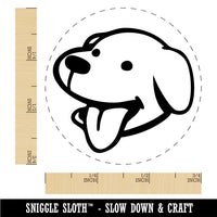 Silly Smiling Dog Head with Tongue Sticking Out Rubber Stamp for Stamping