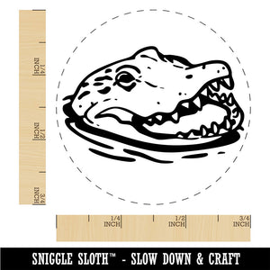 Sneaky Alligator Head Sticking Out Water Swamp Rubber Stamp for Stamping