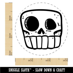 Square Cartoon Skull Skeleton Bones Rubber Stamp for Stamping Crafting Planners