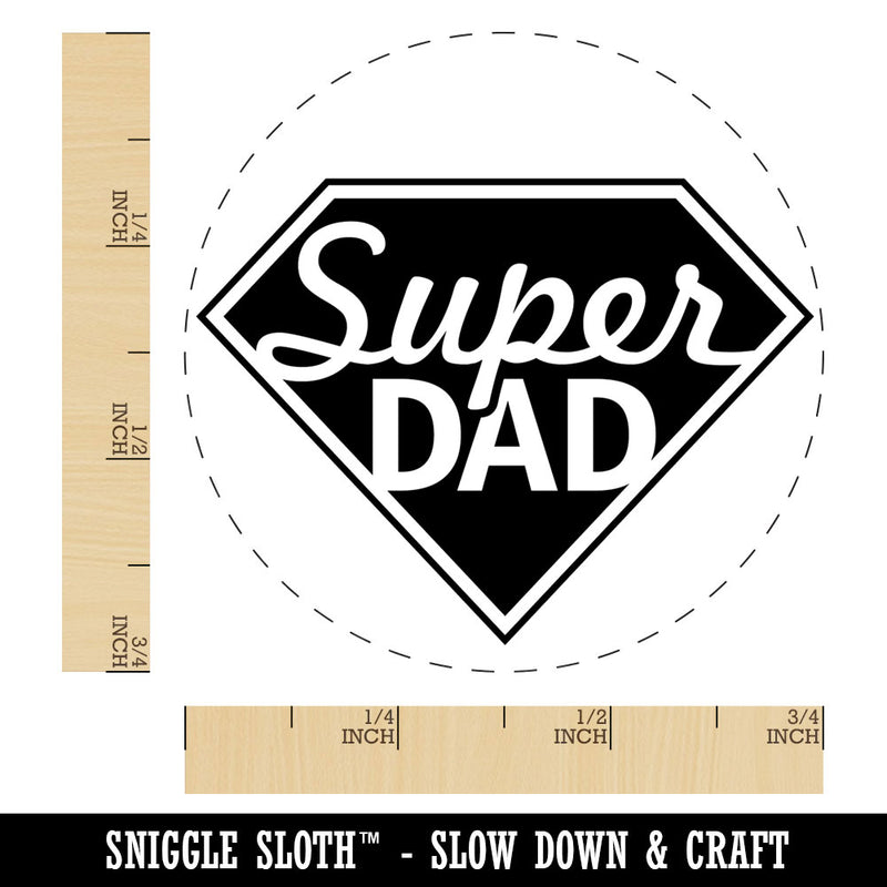 Super Dad Father's Day Superhero Diamond Rubber Stamp for Stamping Crafting