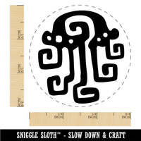 Swirly Stylized Tribal Jellyfish Tentacles Rubber Stamp for Stamping Crafting