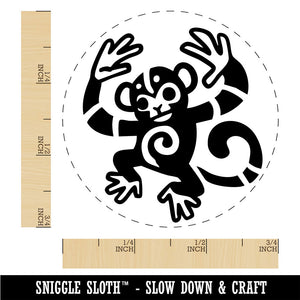 Tribal Dancing Monkey Rubber Stamp for Stamping Crafting Planners