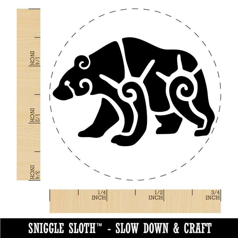 Tribal Southwestern Bear Sun Swirls Rubber Stamp for Stamping Crafting Planners