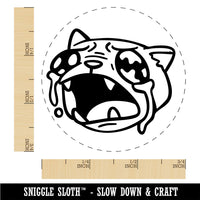 Ugly Crying Cat Watery Eyes Tears Rubber Stamp for Stamping Crafting Planners