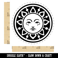 Vintage Sun Circle Face Rubber Stamp for Stamping Crafting Planners