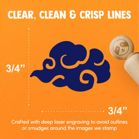 Asian Cloud Swirl Float Weather Sky Rubber Stamp for Stamping Crafting Planners