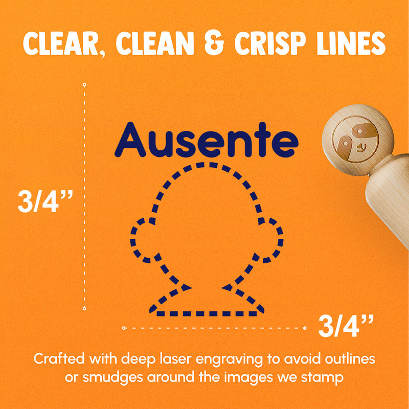 Ausente Absent Spanish Student Teacher Stamp Rubber Stamp for Stamping Crafting Planners