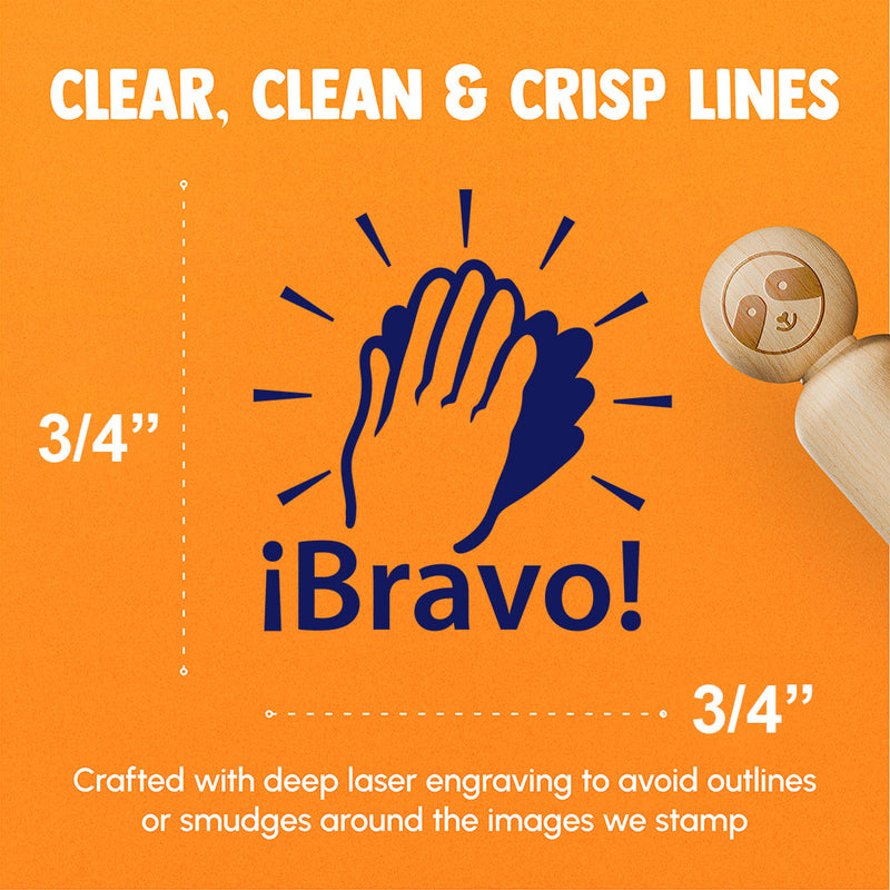 Bravo Clapping Hands Happy Celebration Spanish Teacher Stamp Rubber Stamp for Stamping Crafting Planners
