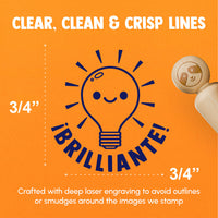Brilliante Bright Light Bulb Spanish Compliment Rubber Stamp for Stamping Crafting Planners