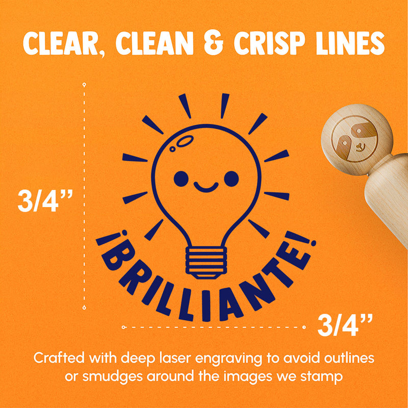 Brilliante Bright Light Bulb Spanish Compliment Rubber Stamp for Stamping Crafting Planners