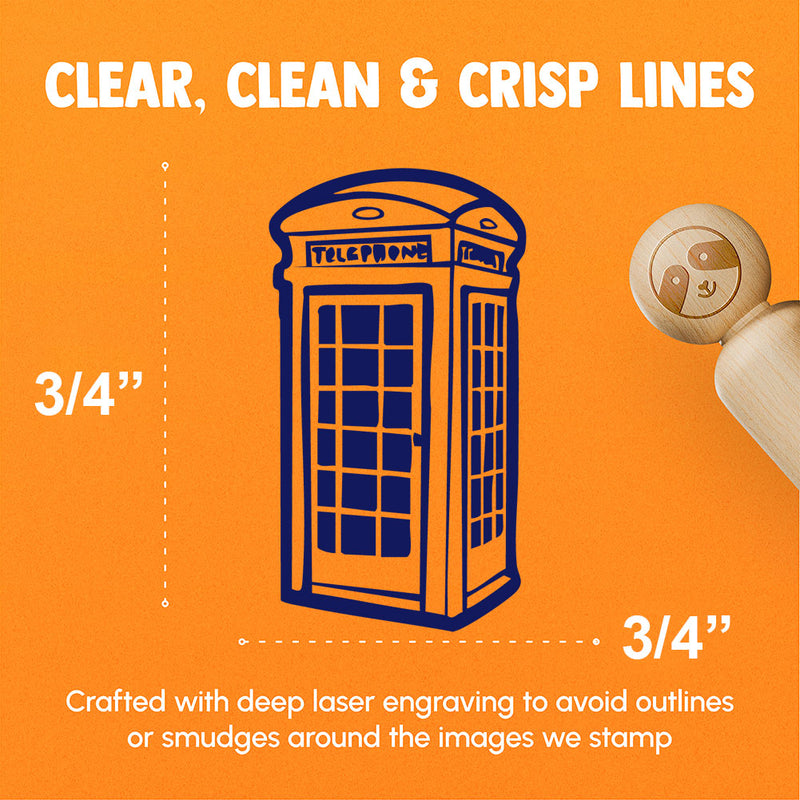 British Phone Booth Telephone Rubber Stamp for Stamping Crafting Planners