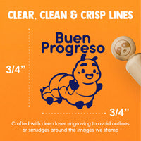 Buen Progresso Spanish Caterpillar Good Progress Rubber Stamp for Stamping Crafting Planners