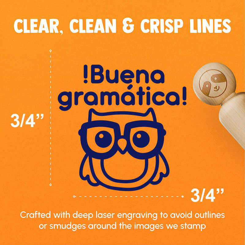 Buena Gramatica Spanish Good Grammer Owl Rubber Stamp for Stamping Crafting Planners