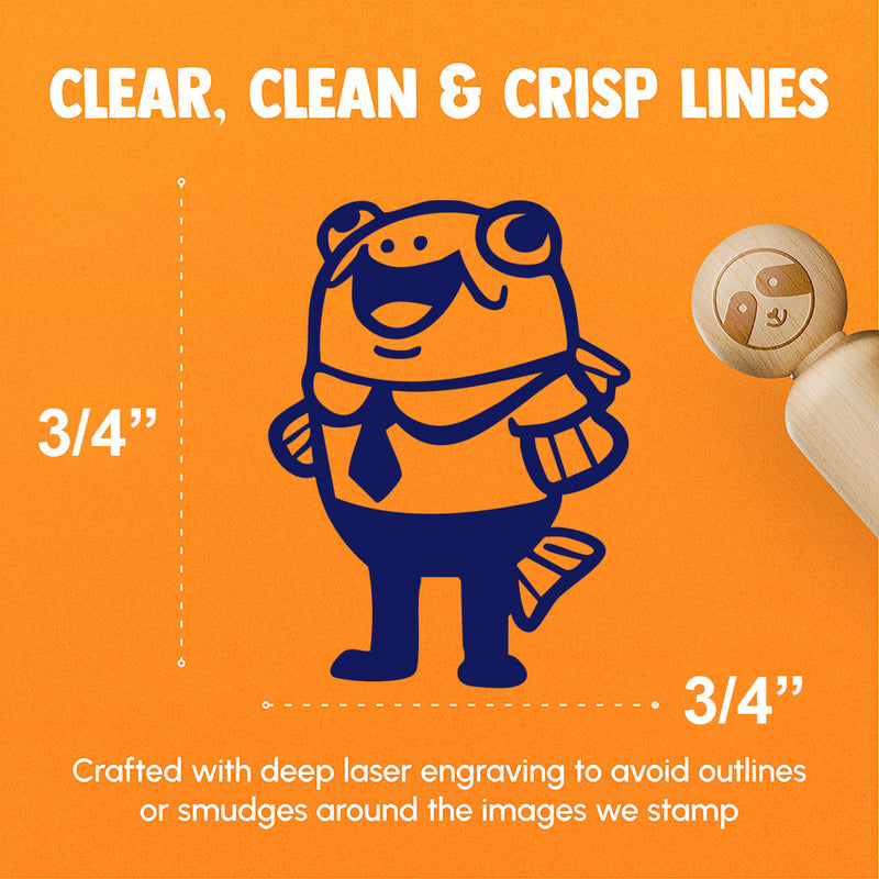 Business Fish Funny Silly Suit and Tie Rubber Stamp for Stamping Crafting Planners