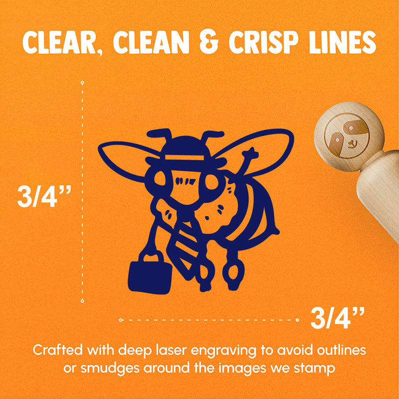 Busy Business Bee Bumblebee Briefcase Rubber Stamp for Stamping Crafting Planners