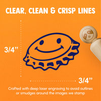 Cartoon Bottle Cap Soda Smiley Face Rubber Stamp for Stamping Crafting Planners
