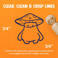 Cartoon Mushroom Man Chubby Cute Spots Rubber Stamp for Stamping Crafting Planners