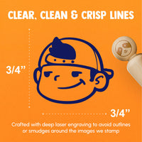 Cool Kid Boy With Backwards Hat Baseball Cap Rubber Stamp for Stamping Crafting Planners