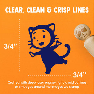 Cute Baby Child in Cat Costume Halloween Rubber Stamp for Stamping Crafting Planners
