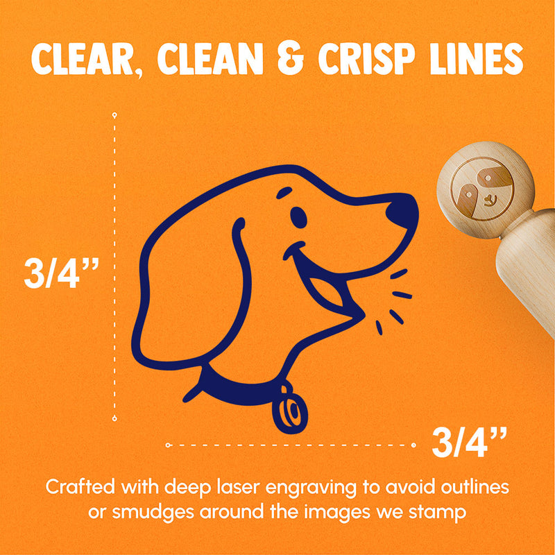 Cute Barking Dog Puppy Side Profile Rubber Stamp for Stamping Crafting Planners