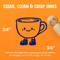 Cute Cartoon Tea Cup with Shoes Rubber Stamp for Stamping Crafting Planners