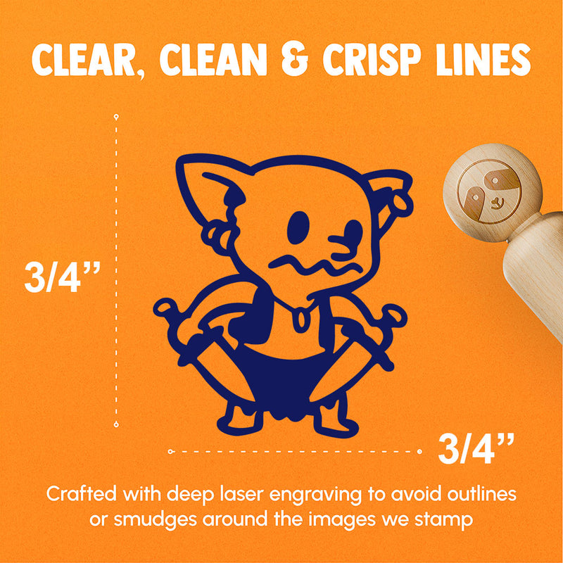 Cute Fantasy Goblin With Daggers Dungeon Rubber Stamp for Stamping Crafting Planners