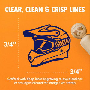 Dirt Bike Helmet Extreme Sports Rubber Stamp for Stamping Crafting Planners