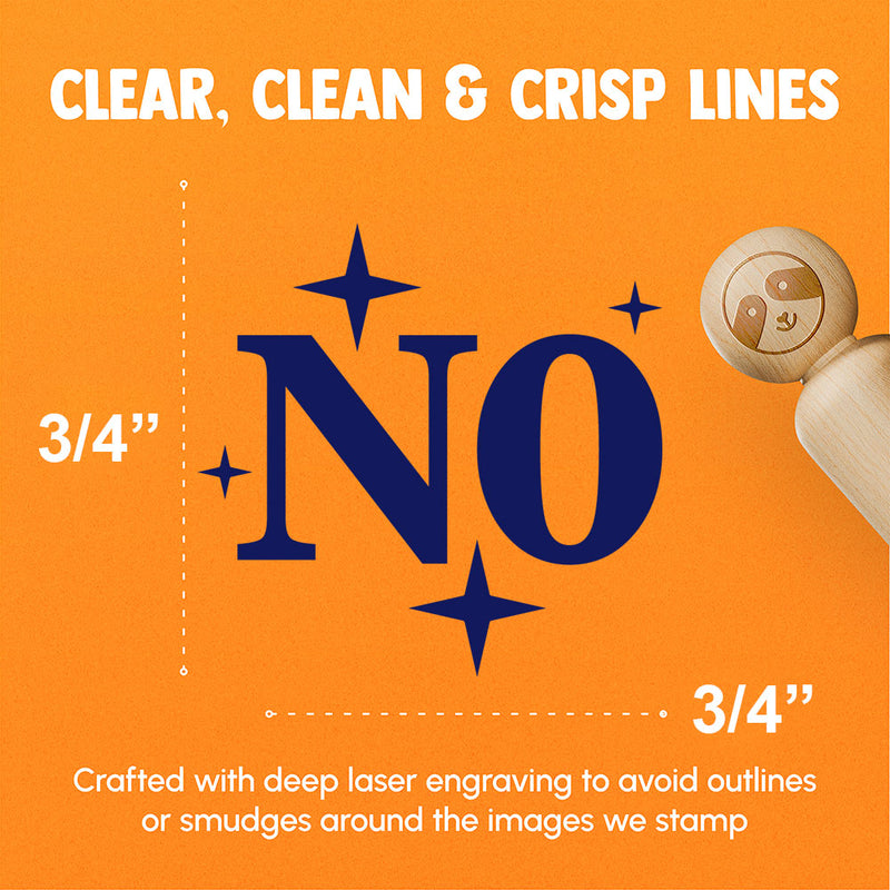 Fancy No Sparkle Stars Denied Rubber Stamp for Stamping Crafting Planners