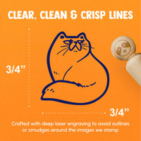 Fluffy Snob Cat Persian Smooshed Face Rubber Stamp for Stamping Crafting Planners