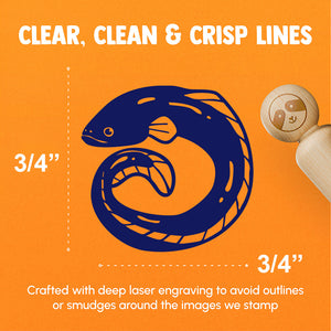 Freshwater Eel Fish Food Rubber Stamp for Stamping Crafting Planners