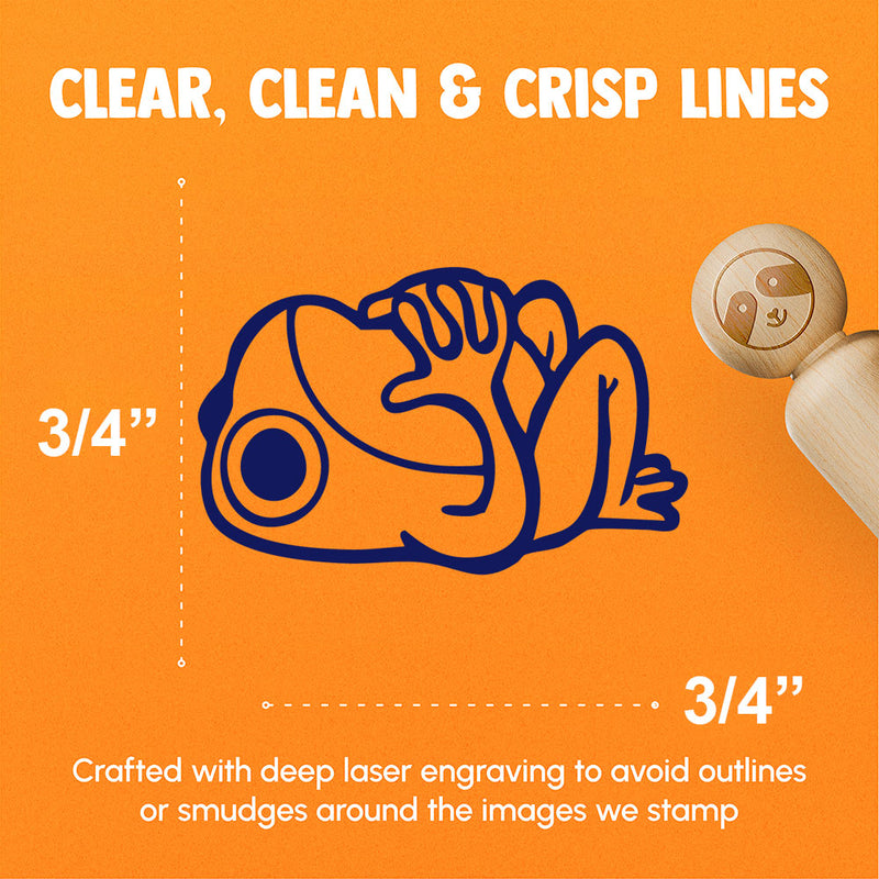 Frog Laying On Back Contemplating Thinking Considering Rubber Stamp for Stamping Crafting Planners