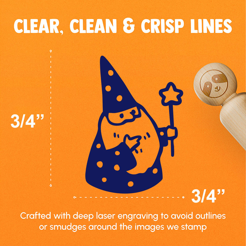 Gnome Wizard Beard Want Pointy Hat Rubber Stamp for Stamping Crafting Planners