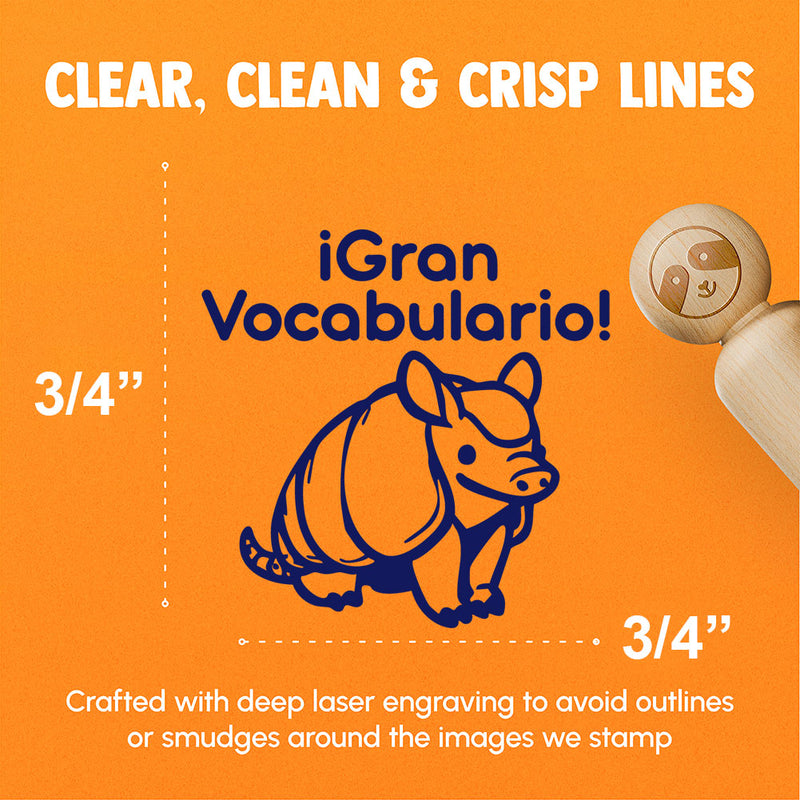 Gran Vocabulario Spanish Great Vocabulary Armadillo Teacher Stamp Rubber Stamp for Stamping Crafting Planners