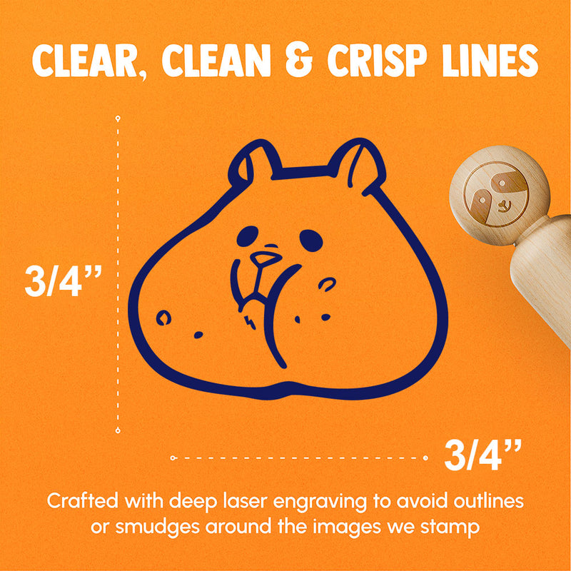 Hamster Head with Stuffed Fat Cheeks Rubber Stamp for Stamping Crafting Planners