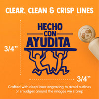 Hecho Con Ayudita Spanish Made with Help Teacher Stamp Rubber Stamp for Stamping Crafting Planners