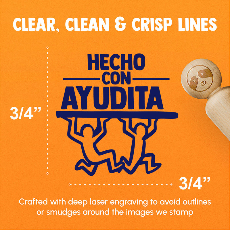 Hecho Con Ayudita Spanish Made with Help Teacher Stamp Rubber Stamp for Stamping Crafting Planners