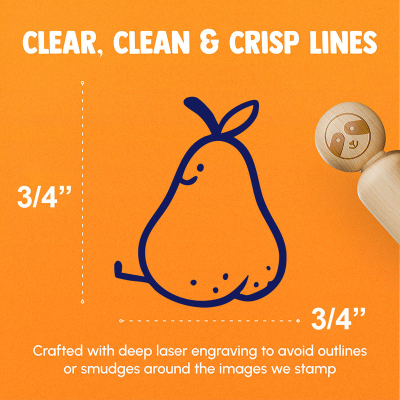 Juicy Pear Butt Cute Fruit Rubber Stamp for Stamping Crafting Planners