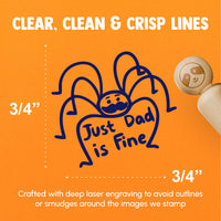 Just Dad Is Fine Daddy Long Legs Cellar Spider Harvestman Rubber Stamp for Stamping Crafting Planners