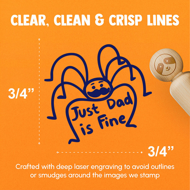 Just Dad Is Fine Daddy Long Legs Cellar Spider Harvestman Rubber Stamp for Stamping Crafting Planners