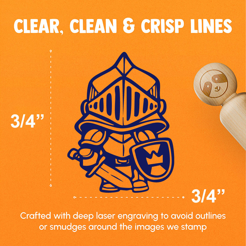 Little Knight Medieval Armor Sword Shield Rubber Stamp for Stamping Crafting Planners