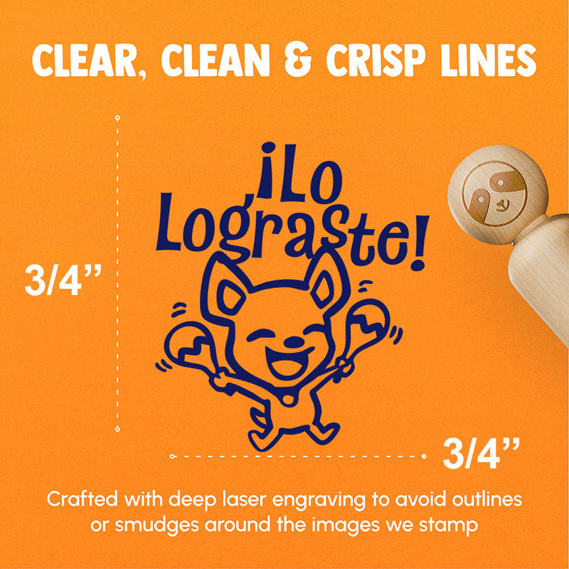 Lo Lograste You Did It Praise Spanish Chihuahua Dog with Maracas Teacher Stamp Rubber Stamp Stamping Crafting Planners