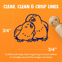 Lovebirds Cuddling Snuggling Together Love Affection Rubber Stamp for Stamping Crafting Planners