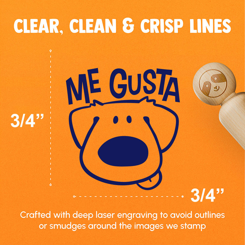 Me Gusta I Like It Spanish Cartoon Dog Teacher Stamp Rubber Stamp for Stamping Crafting Planners