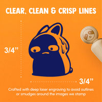 Nervous Bunny Scared Worried Dark Shadow Reaction Rubber Stamp for Stamping Crafting Planners