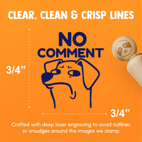 No Comment Bombastic Side Eye Dog Rubber Stamp for Stamping Crafting Planners