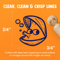 Open Cartoon Clam Blowing Bubbles Shellfish Rubber Stamp for Stamping Crafting Planners