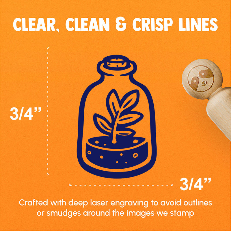 Plant Terrarrium In Jar Bottle Dirt Rubber Stamp for Stamping Crafting Planners